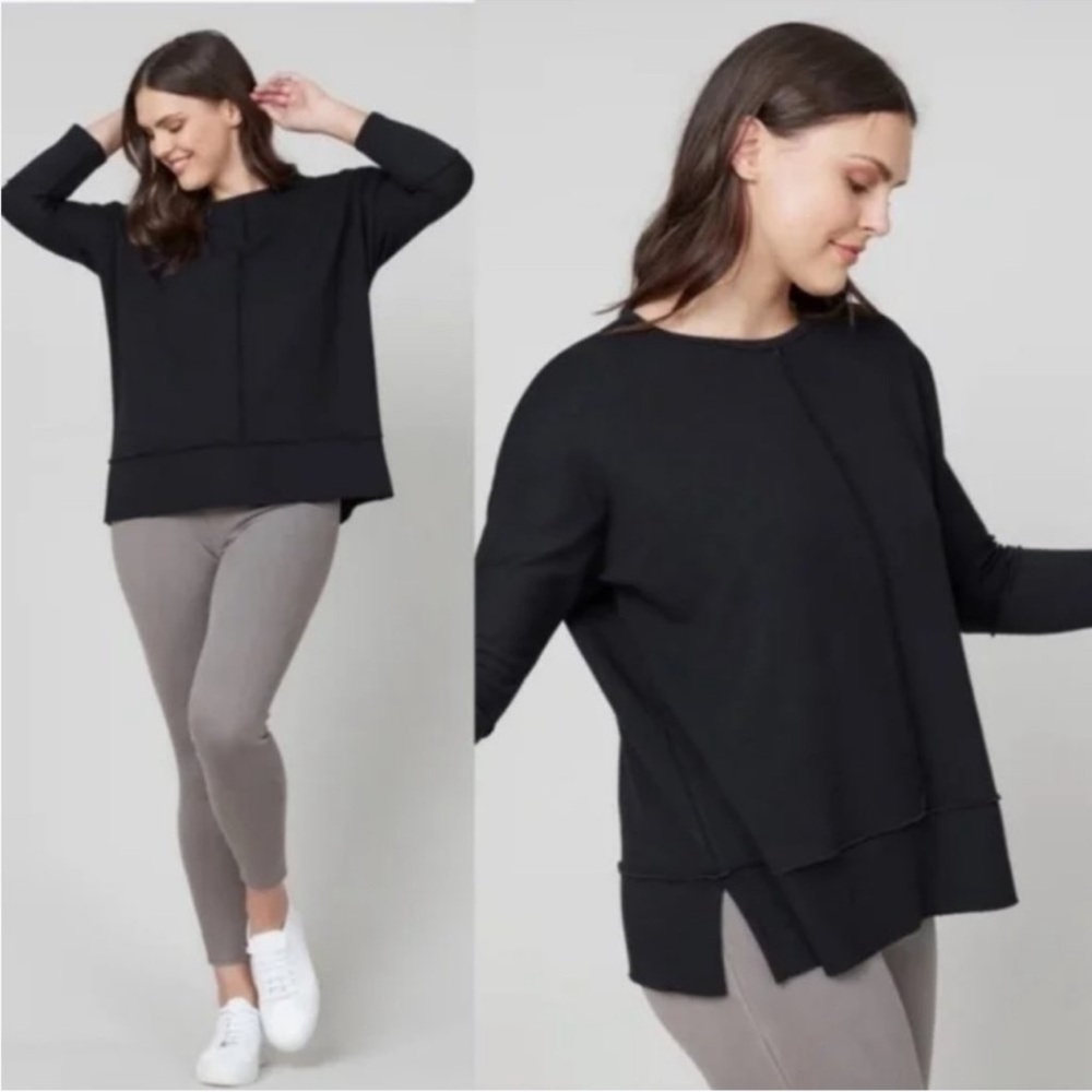 Spanx Black Dolman 3/4 Sleeve Sweatshirt
